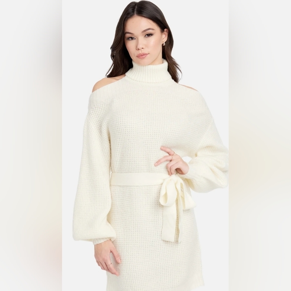 bebe Dresses & Skirts - bebe Cream Knit Sweater Dress